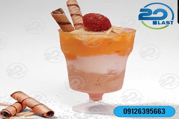 سرو دسرهای میوه‌ ای با لیوان یکبار مصرف کریستالی